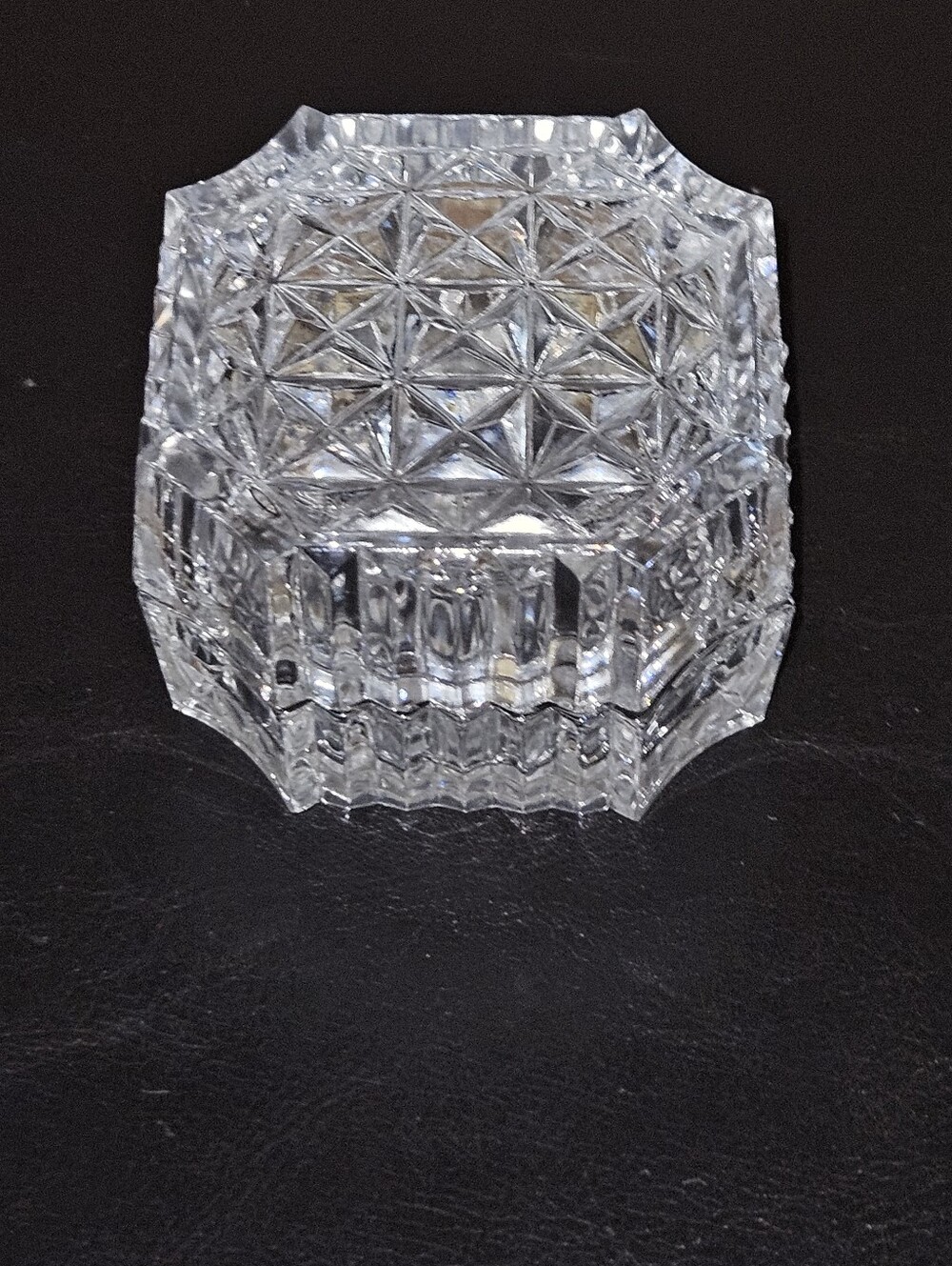 Vintage Lugny Lead Crystal Glass Trinket Box